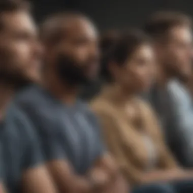 Diverse Emotional Support Diverse group of individuals providing emotional support online for PTSD