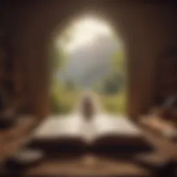 Illustration of a person finding inner peace through a book