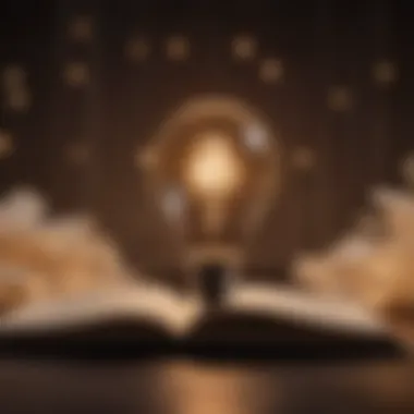 Artistic depiction of a light bulb surrounded by book pages symbolizing enlightenment through reading