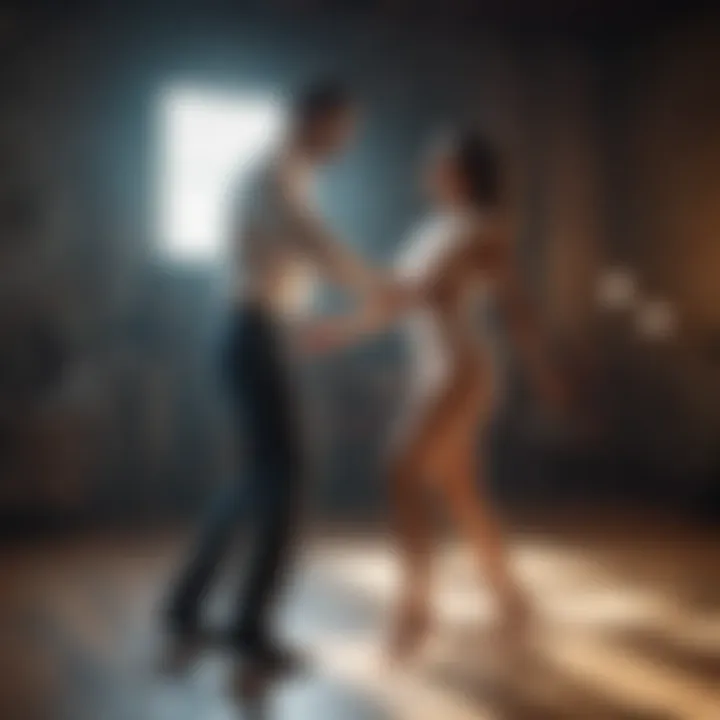 Couple engaging in a playful dance together