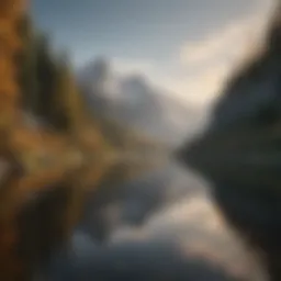 A serene landscape illustrating self-reflection