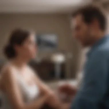Confronting the Truth A couple having a serious conversation at home