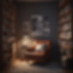 A serene reading corner with a cozy chair and bookshelves filled with inspiring literature