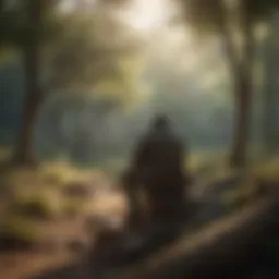 A solitary figure contemplating life in a serene natural setting