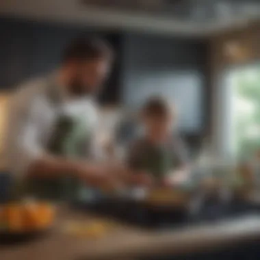 Father and Child Cooking Together