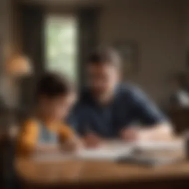 Father Helping Child with Homework