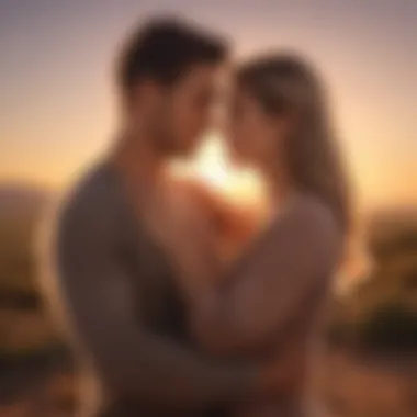 Couple Embracing in Sunset