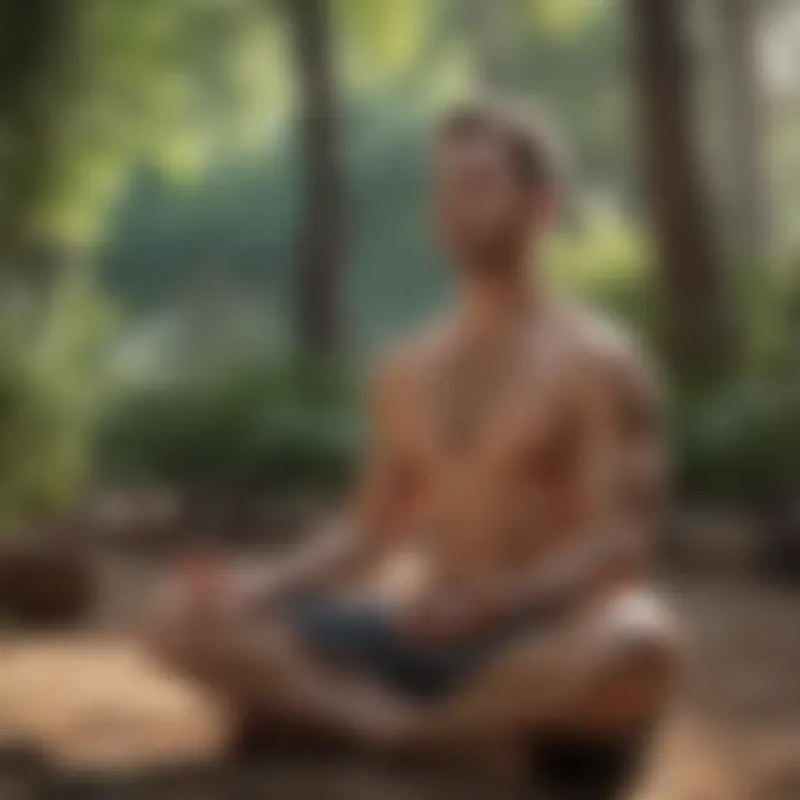 A peaceful individual meditating outdoors