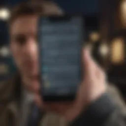 Smartphone displaying suspicious messages