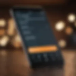 Close-up of a smartphone displaying a chat app with notifications.