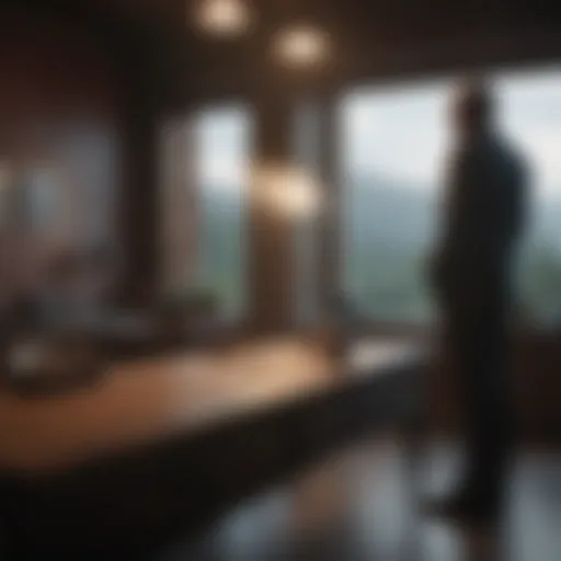 A shadowy figure observing from a distance