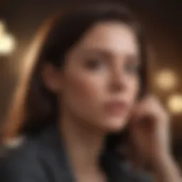 A woman looking pensive and lost in thought
