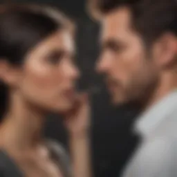 A couple communicating with tension in the air