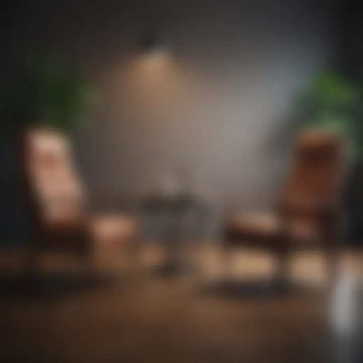 A serene environment with two chairs facing each other, representing communication in relationships.