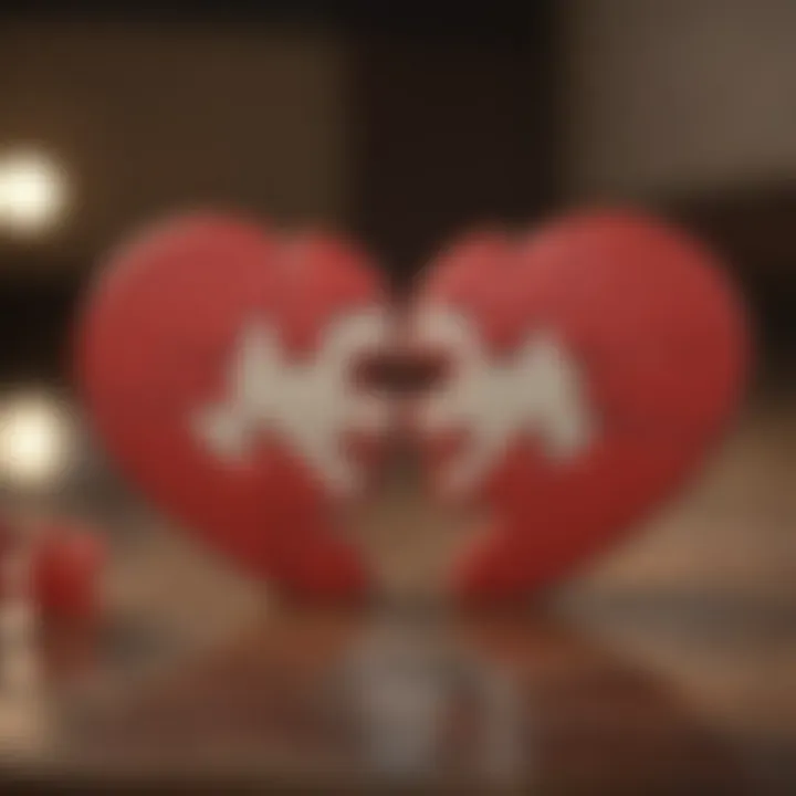 Heart-shaped puzzle pieces representing relationship dynamics