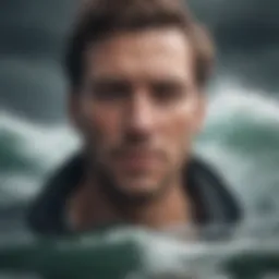 Emotional turmoil illustrated through a stormy sea