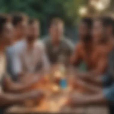 Creating Bonds in a Welcoming Environment Diverse group of friends enjoying an outdoor event.