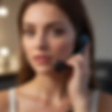 A woman engaged in a private phone call, suggesting secrecy.