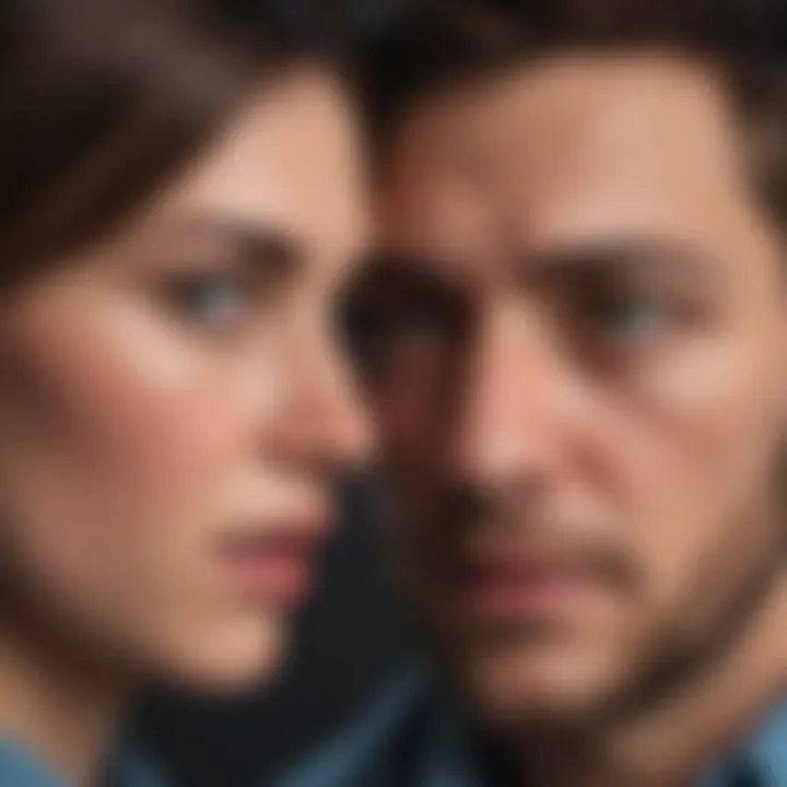 An illustration symbolizing emotional turmoil in relationships linked to online behavior