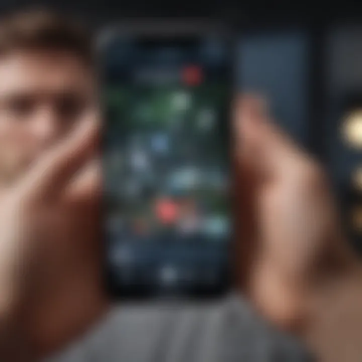 A close-up of a smartphone displaying social media interactions