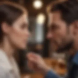 A couple having a tense conversation