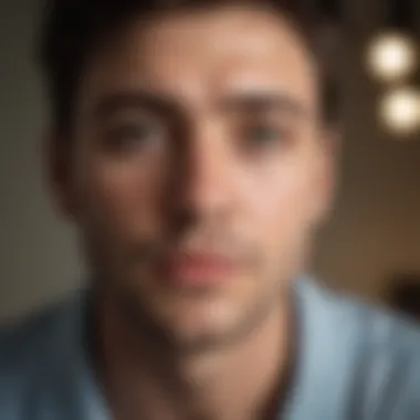 Person looking pensive while on a video call