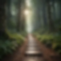 Illuminating Pathway Through Lush Forest
