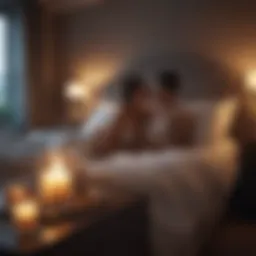 Elegantly designed bedroom setting with candles