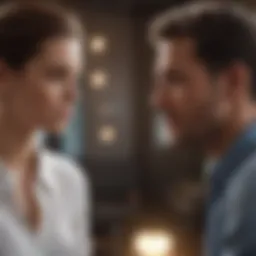 A couple engaged in a serious conversation