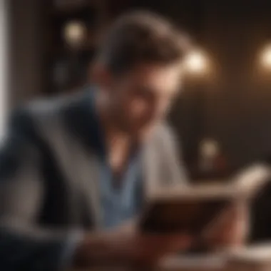 Intellectual Masculinity Reading Stylish man reading a book on personal development