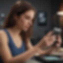 Woman analyzing phone records