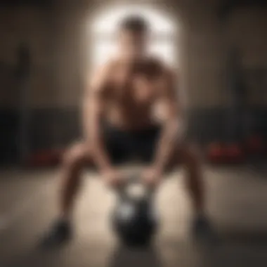 Kettlebell Ab Blaster Man using kettlebell for abdominal workout