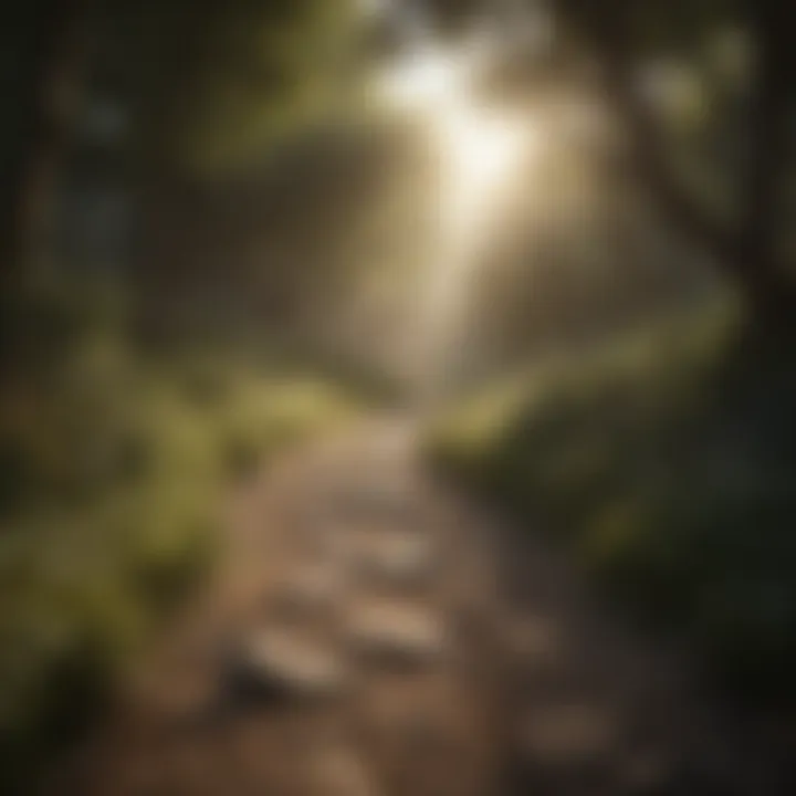 Path leading towards light representing hope and healing