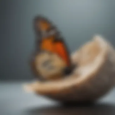 Illustration of a butterfly emerging from a cocoon, symbolizing the transformative power of literature