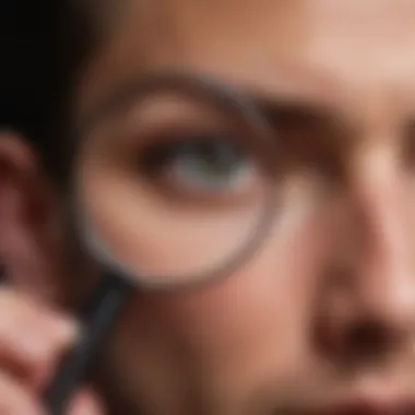 Magnifying Glass Revealing Deception in Love