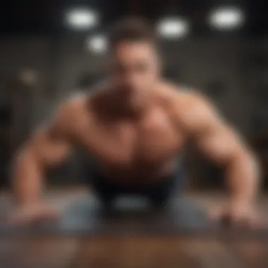 Man doing planks to strengthen abdominal muscles