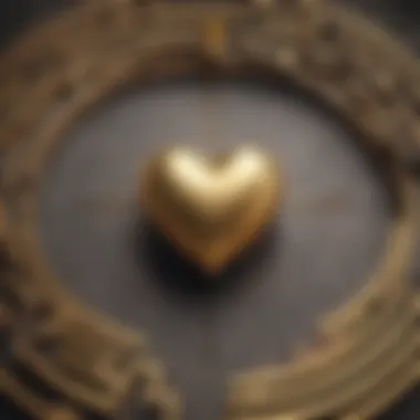 Maze with a golden heart at the center