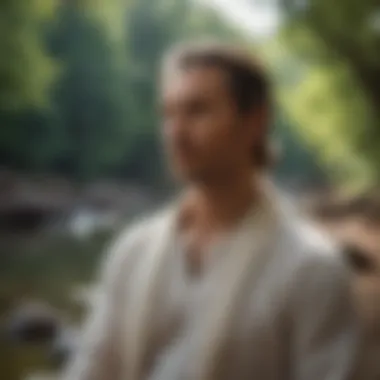 Serenity in Focus Focused individual in serene meditation setting