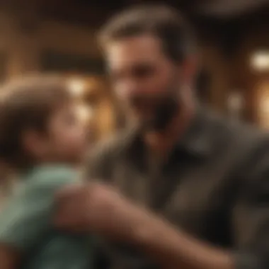 Engagement Between Fathers and Children A father engaging with his child in a supportive environment