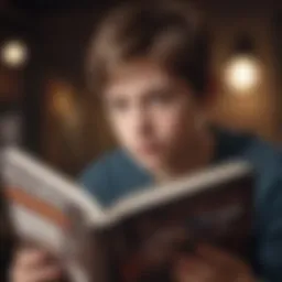 A young reader engrossed in a motivational book.