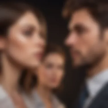 Gaslighting Behavior in Narcissistic Relationships Illustration showing a narcissist gaslighting their partner