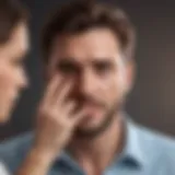 Illustration depicting a narcissist husband manipulating emotions