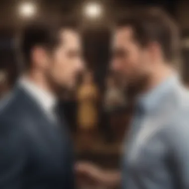 Grandiose Behavior in a Narcissistic Relationship Illustration of a man displaying grandiose behavior in a relationship