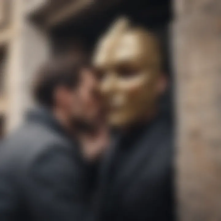 Mask being removed unveiling true self of a narcissistic partner