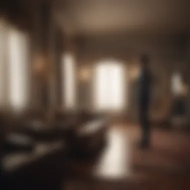 Contemplation of Betrayal A solitary figure reflecting in a dimly lit room