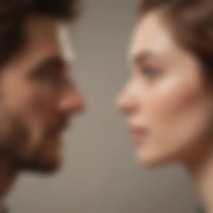 Conceptual image showing the contrast between healthy and unhealthy relationships