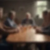 Support group gathering discussing caregiver challenges