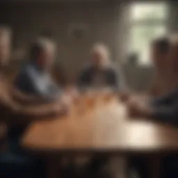 Support group gathering discussing caregiver challenges