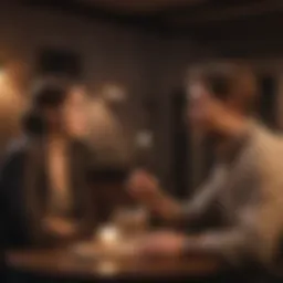 A couple engaging in deep conversation at a cozy setting
