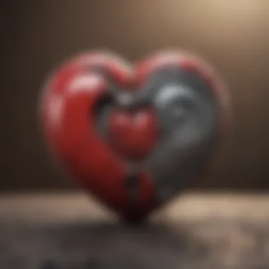 Symbol of Emotional Turmoil Close-up of a broken heart symbol